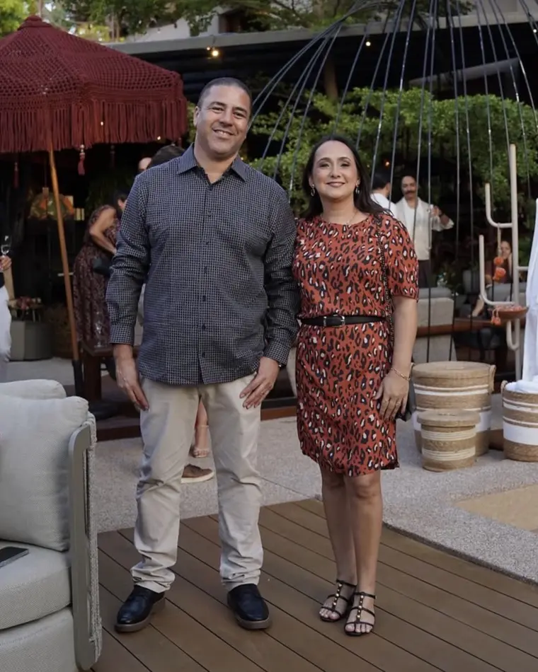 Cristiano e Viviane no deck da CASACOR